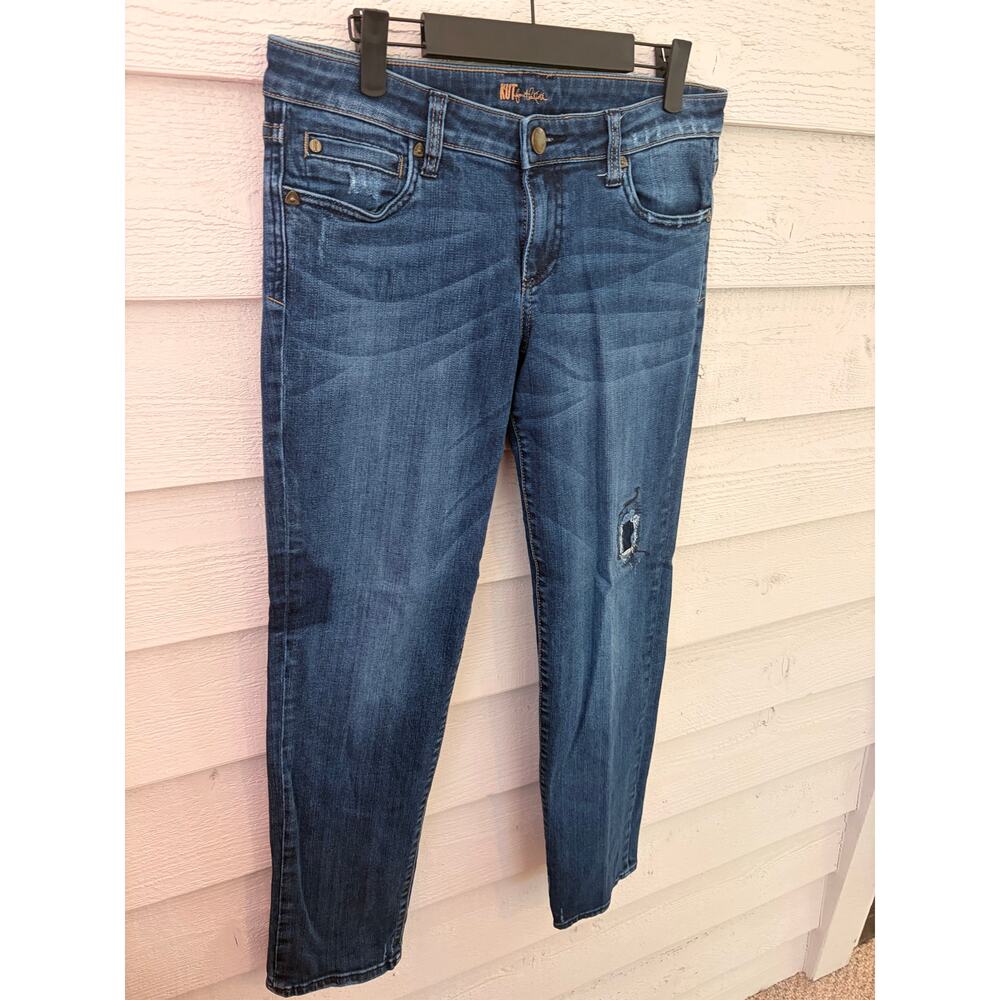 Kut From The Kloth Diana Skinny Jeans Size 6 Dark Wash Distressed Stretch - Picture 3 of 12